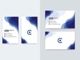 Creative Double-sided Business Card Template, Portrait and Landscape Layouts vector