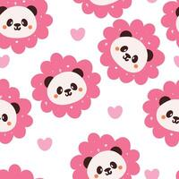 seamless pattern cartoon panda. cute animal wallpaper for textile, gift wrap paper vector