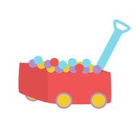 Pull cart toy vector