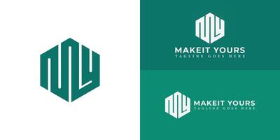 Abstract initial hexagon letter MY or YM logo in green color isolated on multiple background colors. The logo is suitable for personal brand logo design inspiration templates. vector