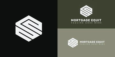 Abstract initial hexagon letters ME or EM logo in white color isolated on multiple background colors. The logo is suitable for real estate investment firm company logo design inspiration templates. vector