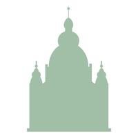 Gentle green silhouette of a Jewish synagogue vector