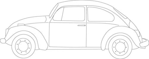 Clásico retro mano dibujado antiguo clásico coche desde el lado logo diseño Arte ilustración vector