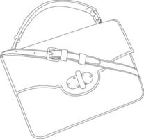 Stylish drawn bag on white background vector