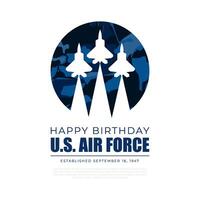 US Air Force Birthday September 18th Background Illustration vector