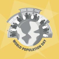 World Population Day poster with high population on earth vector