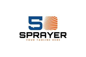 letter S O or 5 0 with sprayer logo design for repair and service company vector