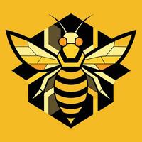 a bee made from overlapping triangles and hexagons vector