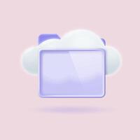 Cloud storage folder icon. An application or service for digital files and data transfer. vector