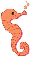 Cute Seahorse cartoon illustration vector