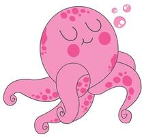 Cute Octopus cartoon illustration vector