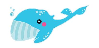 Cute Whale cartoon illustration vector