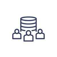 User base line icon with database vector