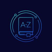 dictionary icon, linear design vector