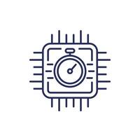 chipset performance test line icon vector