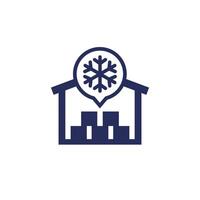 cold storage icon with a warehouse vector
