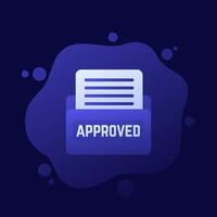 approved documents in a folder icon, design vector