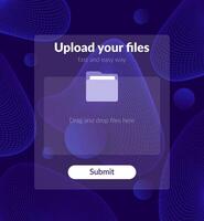 upload files form with submit button, ui design vector