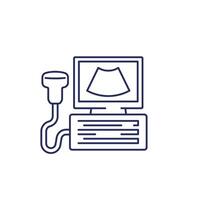 ultrasound machine line icon on white vector