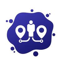 two ways icon, choose a path vector
