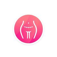 cesarean section and scar icon, design vector