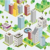 Urban city design isometric illustration vector