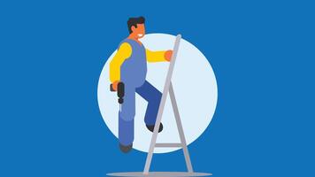 Carpenter working on wood illustration vector