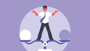 Employee work life balance illustration vector