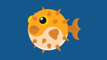 Pufferfish inflate into a ball shape vector