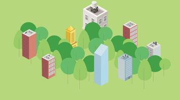 Urban city design isometric illustration vector