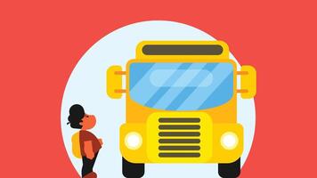 student waiting for School bus vector