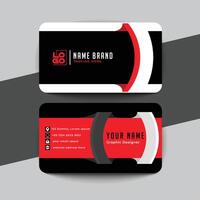 Red modern creative business card and name card horizontal simple clean template design vector