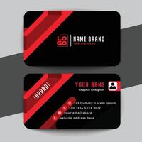 Red modern creative business card and name card horizontal simple clean template design vector