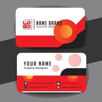 Red modern creative business card and name card horizontal simple clean template design vector