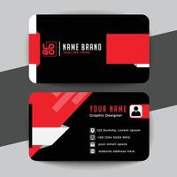 Red modern creative business card and name card horizontal simple clean template design vector