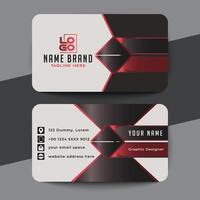 Red modern creative business card and name card horizontal simple clean template design vector