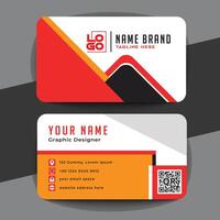 Red modern creative business card and name card horizontal simple clean template design vector