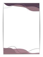 illustration features an A4 paper template with abstract, soft purple and maroon fluid shapes at the corners. It is ideal for designing elegant and professional-looking invoices or stationery vector