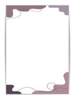 illustration features an A4 paper template with abstract, soft purple and maroon fluid shapes at the corners. It is ideal for designing elegant and professional-looking invoices or stationery vector