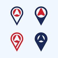 GPS and MAP logo navigator sign location symbol design illustration vector