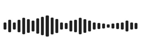 Sound wave decibel audio record simple voice message icon isolated on white background. Podcast player, music track. vector