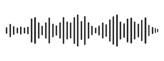 Sound wave decibel audio record simple voice message icon isolated on white background. Podcast player, music track. vector
