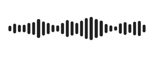 Sound wave decibel audio record simple voice message icon isolated on white background. Podcast player, music track. vector