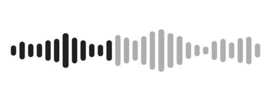 Sound wave decibel audio record simple voice message icon isolated on white background. Podcast player, music track. vector