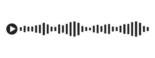 Sound wave decibel audio record simple voice message icon isolated on white background. Podcast player, music track. vector