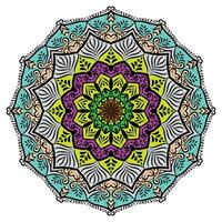 vistoso mandala diseño blanco antecedentes. vector