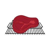 ilustración de parrilla carne vector