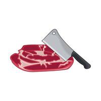 illustration of cutting meat vector