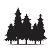 silueta del árbol de navidad vector