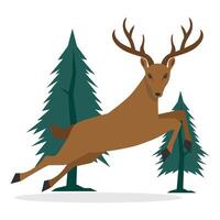 Reindeer And Christmas Tree Illustration vector